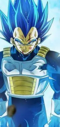 This live wallpaper features a vibrant image of Vegeta from Dragon Ball Z