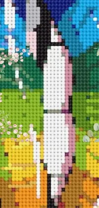 Get ready for an incredibly detailed and high-quality phone live wallpaper featuring flourishing and beautiful pixel art