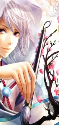 This live phone wallpaper features a magnificent close-up of a silver robe clad hand holding a spoon
