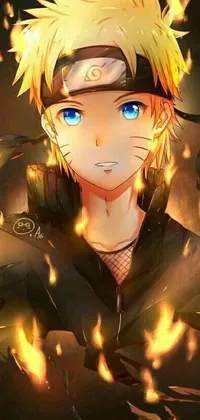 Experience the mesmerizing beauty of this phone live wallpaper featuring captivating blue eyes and stunning fire powers