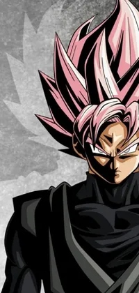 This live wallpaper features a character with striking pink hair in a menacing pose