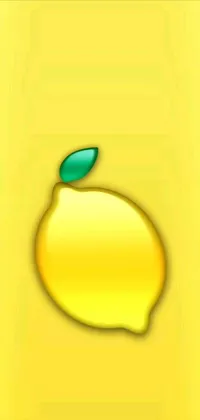This phone live wallpaper features a vibrant close up of a lemon on a bright yellow background