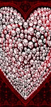 This phone live wallpaper showcases several eye-catching images, including a diamond heart on a red background, a Vanitas-style skull, and a screenshot from an anime