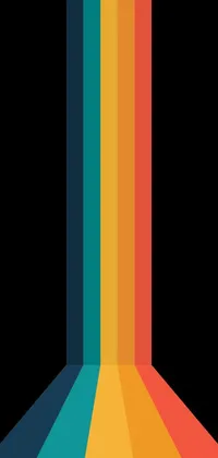 This phone live wallpaper features a set of colorful lines set against a black background