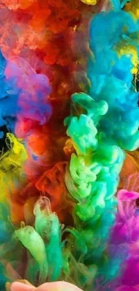 This phone live wallpaper is a feast for the eyes with its vibrant, colorful smoke against a dark background