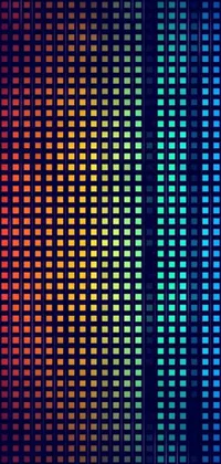 This neon gradient live wallpaper features a mesmerizing multicolored square pattern on a black background, inspired by vibrant city lights