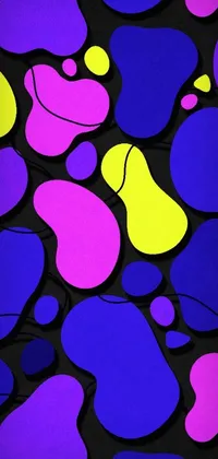 This phone live wallpaper showcases a computer mouse sitting on top of a colorful surface with cut paper texture inspired by fractal patterns