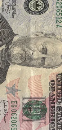 Get this unique live wallpaper featuring a one dollar bill as an abstract background on your phone