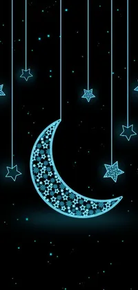 Looking for a stunning live wallpaper for your phone? Check out this captivating night sky design! Featuring a glowing crescent moon and countless twinkling stars, this bold vector art is fully customizable to suit your needs