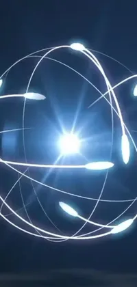 This phone live wallpaper features a futuristic design of a holographic tennis racket held in a hand
