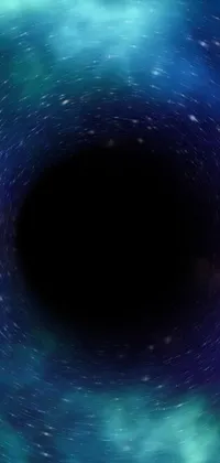 This dynamic phone live wallpaper features a breathtaking digital art depiction of a black hole in the center of a galaxy, which draws in planets and stars through swirling colors representing the immense gravitational pull