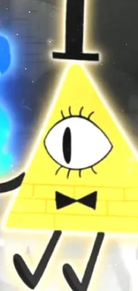 This unique phone live wallpaper depicts a pyramid adorned with an all-seeing eye symbol, against a backdrop of various elements including Tumblr logo and Jake the Dog from "Adventure Time