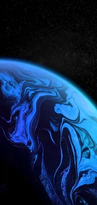 This phone live wallpaper features a stunning view of the earth from space with the moon in the background