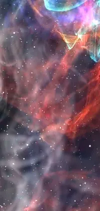 This stunning live wallpaper for your phone features a mesmerizing star field and beautiful nebula background, created using digital art techniques