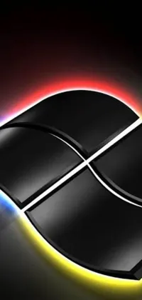 This phone live wallpaper features a stylish black background with a close-up of the iconic Windows logo