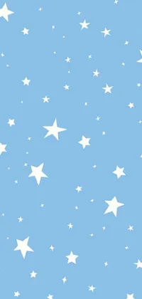 This live phone wallpaper boasts a tranquil pattern of white stars on an inky blue background