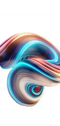 This live wallpaper for your phone features a beautiful and colorful swirl against a white background