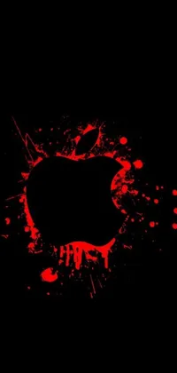 This live wallpaper features an edgy and striking image of the Apple logo, splattered with blood against a black background
