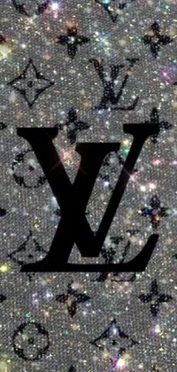 This phone live wallpaper features a close-up shot of a Louis Vuitton phone case in white, adorned with sparkling embellishments