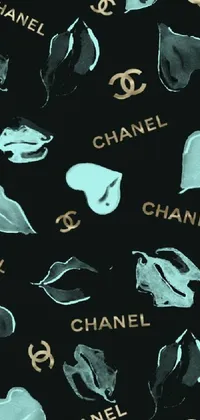 The Chanel logo phone live wallpaper showcases a stylish digital art pattern of Chanel logos on a black background