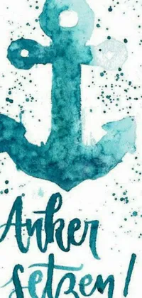 This watercolor live wallpaper features a stunning anchor painted in a beautiful dark teal color