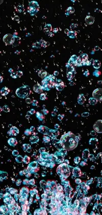 This phone live wallpaper showcases an intriguing image of floating bubbles reflecting light in a unique way