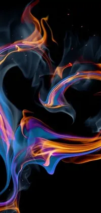 Get lost in a romantic ambiance with this captivating live wallpaper featuring a close-up of entwined hearts and spades surrounded by flickering flames on a black background