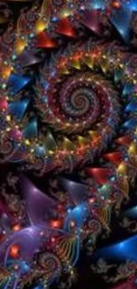 Experience a mesmerizing journey through a stunning live wallpaper of a spiral design that twists and turns endlessly on your phone screen