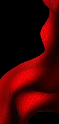 This striking phone live wallpaper features a vibrant close-up of a red wave set against a black background