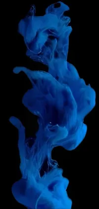 Looking for a stunning phone live wallpaper? Check out this captivating blue smoke design by WLOP! Against a bold black background, wispy blue smoke floats effortlessly