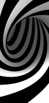 This live wallpaper for your phone boasts a hypnotic spiral design in black and white stripes