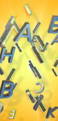 This live wallpaper features an electrifying group of letters floating over a yellow background