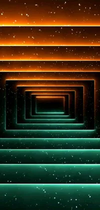 Looking for a cool and unique live wallpaper for your phone? Check out this one featuring tons of moving, geometric shapes in green and orange colors
