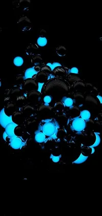 This live wallpaper for your phone features a mesmerizing scene of bubbles floating on a black background