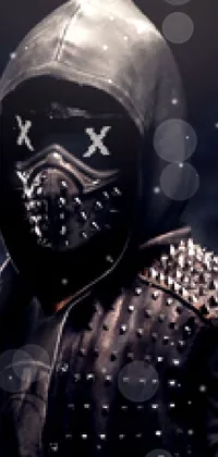 This edgy live wallpaper captures the punk rock spirit with its close-up of a masked person dressed in crustpunk clothing