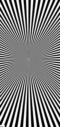 This phone live wallpaper presents a captivating optical illusion of a black and white spiral