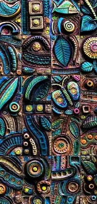 This phone live wallpaper features a vibrant and breathtaking piece of art, inspired by psychedelic and biomechanical patterns