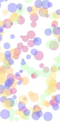 This phone live wallpaper features a circle of vividly colored circles on a white background