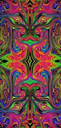 Looking for a unique and eye-catching live wallpaper for your phone? Look no further than this psychedelic digital rendering! It features vibrant and colorful swirly patterns that are sure to enchant and mesmerize you