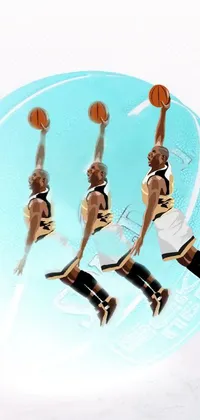This live wallpaper depicts a basketball player performing an impressive dribble on a trending dribble