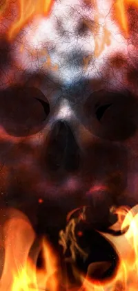 skull on fire  Live Wallpaper