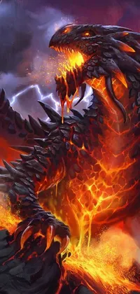 This Live Wallpaper showcases a detailed image of a dragon from the Hearthstone card game
