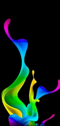 This live wallpaper for your phone showcases a stunning abstract design featuring a colorful swirl set against a dark black background