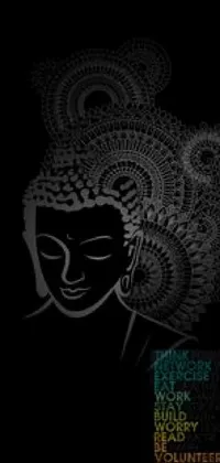 Experience the spiritual serenity of a buddha face in shimmering detail with our live phone wallpaper