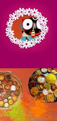 This live wallpaper features a delectable plate of food on a table