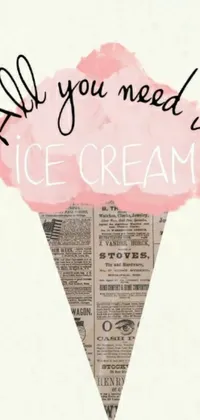 Looking for a fun and vibrant wallpaper to dress up your phone screen? Check out this lively pink ice cream cone live wallpaper