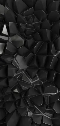 Elevate your phone's appearance with this trendy wallpaper! The design showcases an abstract arrangement of black cubes that seem to shatter and crack, creating a stunning, 3D effect