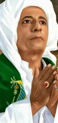 Green Robed Woman in Sahara" Live Wallpaper - free download