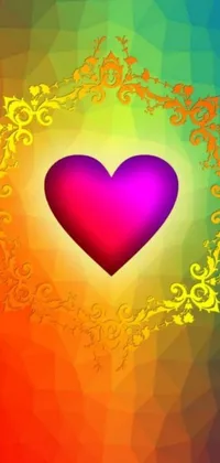 Experience a stunning live wallpaper featuring a vividly colored heart amidst an intricate and ornate background