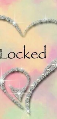 This heart live wallpaper features a minimalist white heart with "locked" written in cursive font